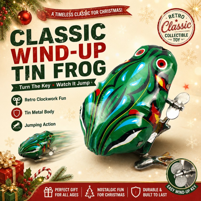 Vintage Collectible Toys - Mainan Logam Pegas Katak Melompat Vintage