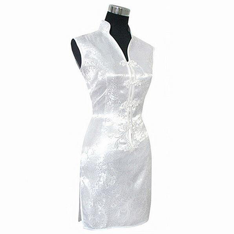 Vintage Collectible Buttons - Fashion Putih Cina Wanita Rayon Qipao