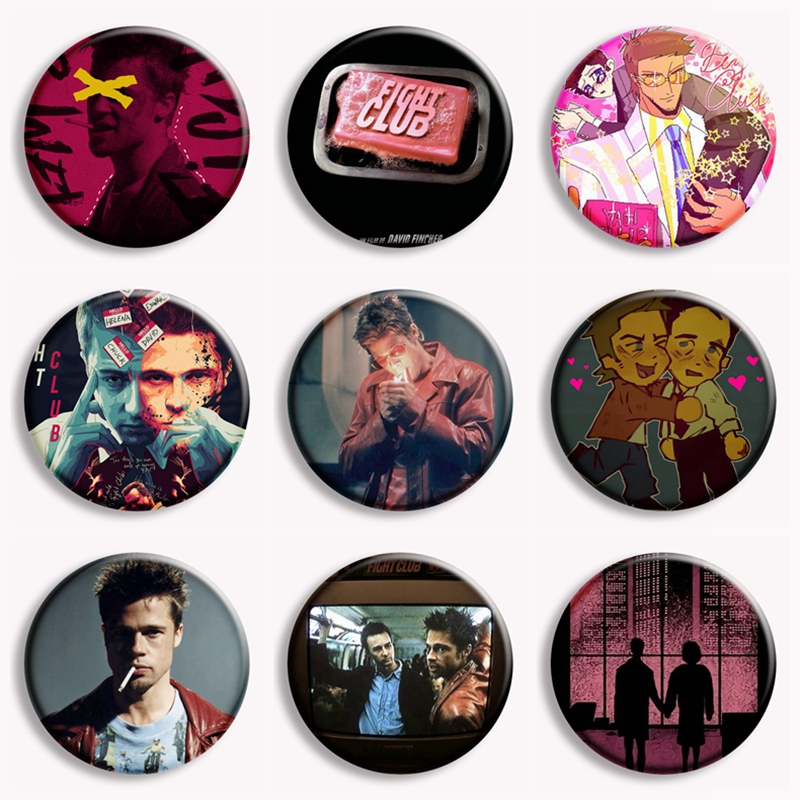 Vintage Collectible Buttons - Retro Film klasik klub pertarungan sabun
