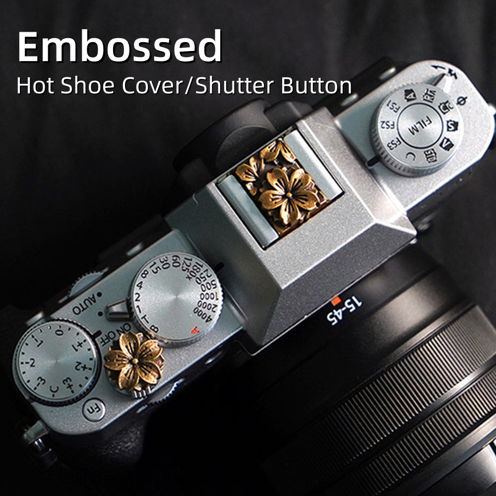 Lens Cap Vintage - Penutup Hot Shoe Kamera Logam Tombol