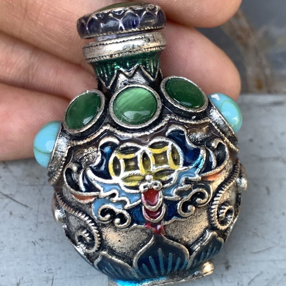 Botol Snuff Perunggu Cloisonne - Vintage Collectible Bottles ulasan dan harga