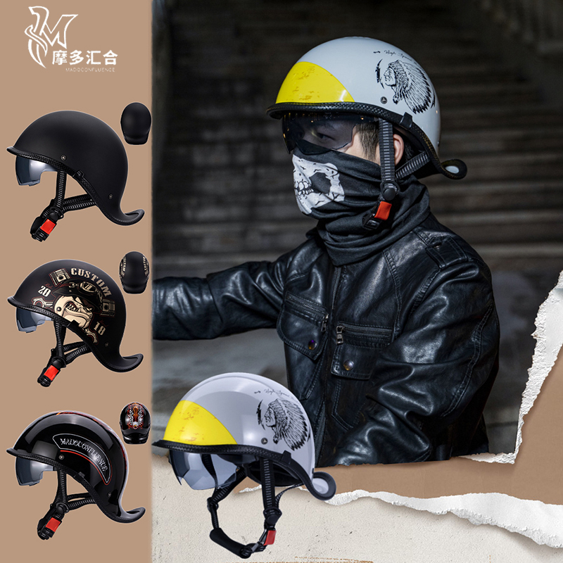Helm sepeda motor Retro untuk  - Lens Cap Vintage ulasan dan harga