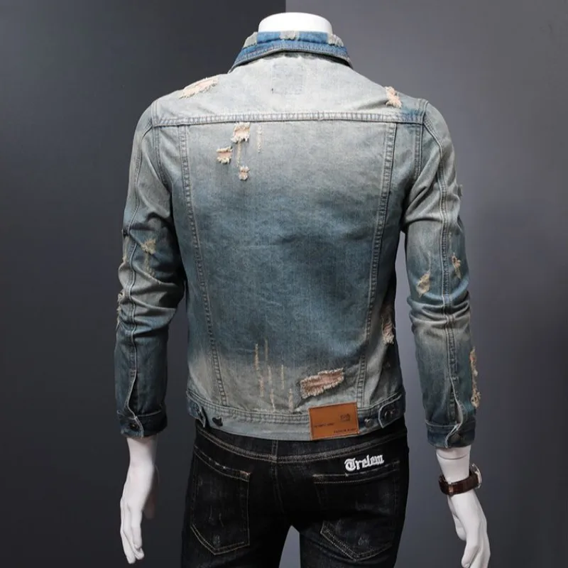 Jaket Denim empuk pria kancing - Vintage Collectible Buttons ulasan dan harga