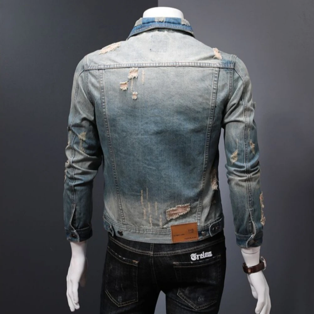 Jaket Denim empuk pria kancing - Vintage Collectible Buttons ulasan dan harga